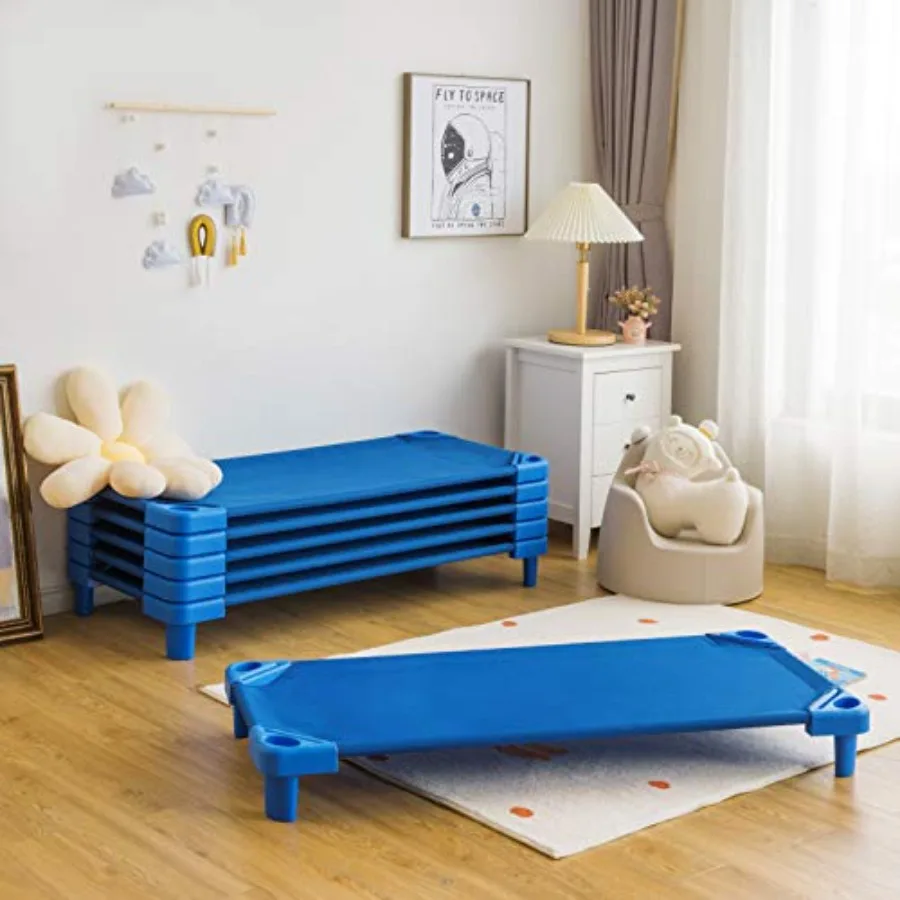 Stackable Sleeping Daycare Cots for,Portable Toddler Nap Cots, 52 L x 23 W, Ready-to-Assemble, Space-Saving Naptime Cot for Cla