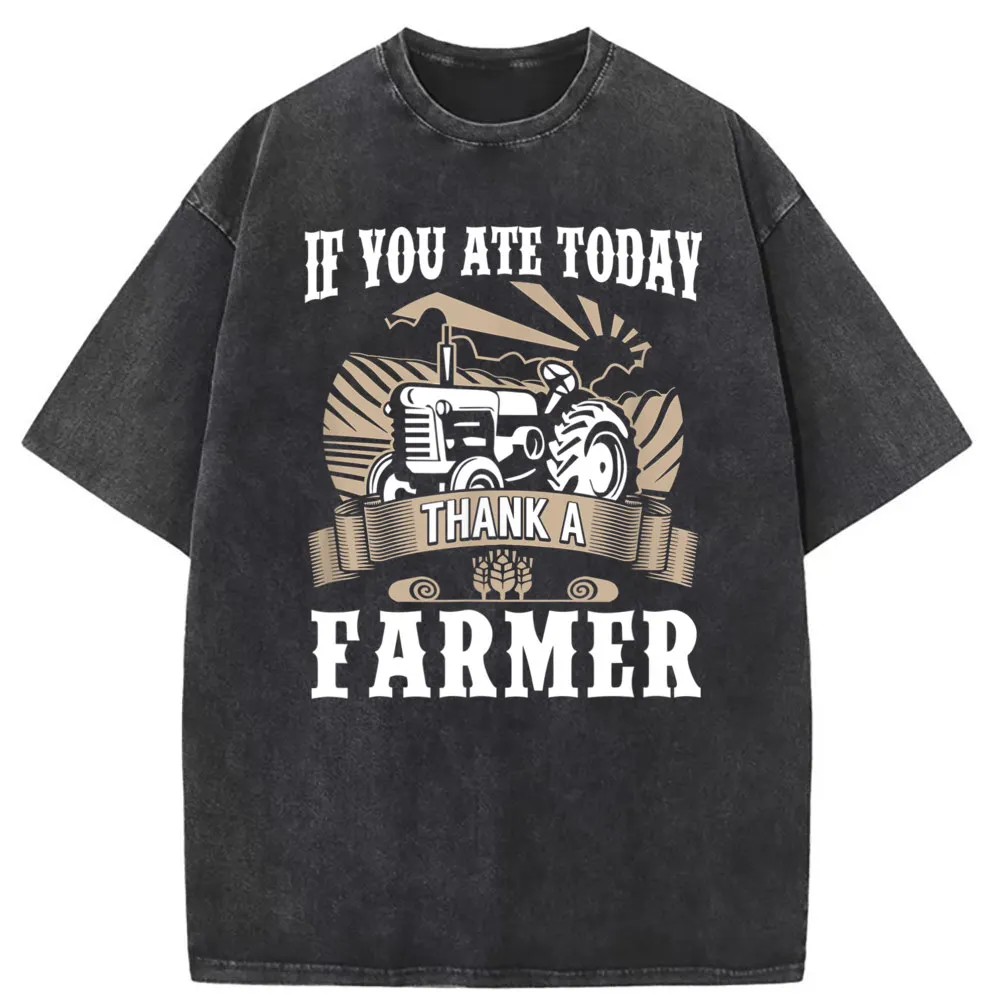 Farming Food T Shirt If You Ate Today Thank Farmer Youthful Long Sleeve For Men Oversized Sweatshirts Brand New Tee Shirts