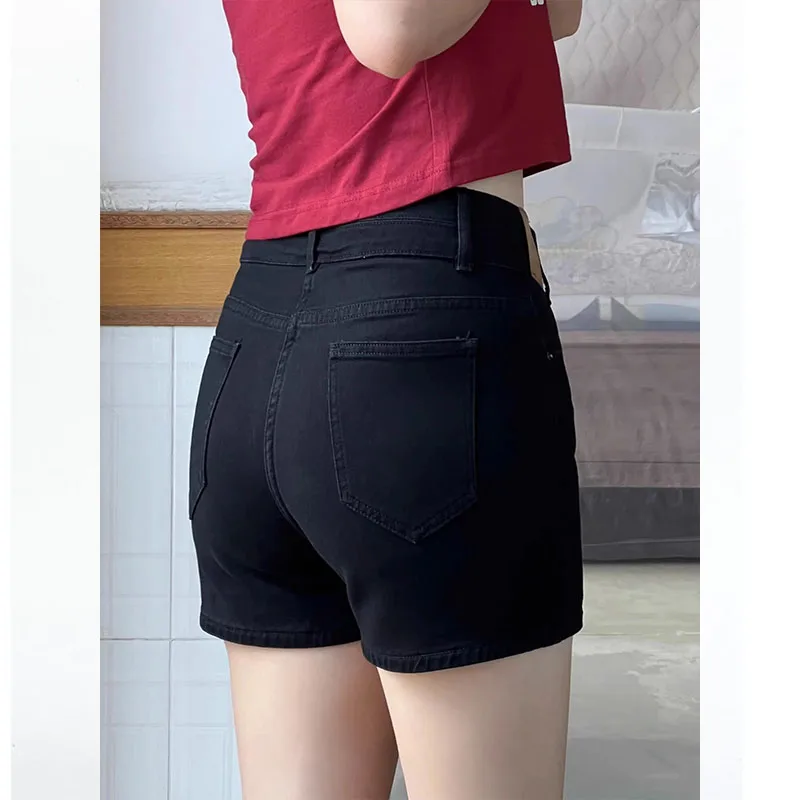 High Waist Elastic Slimming Denim orts for Plump Women Trendy Tight Butt Cowgirl Jeans High Waist Wide Leg Casual Cotton Blend