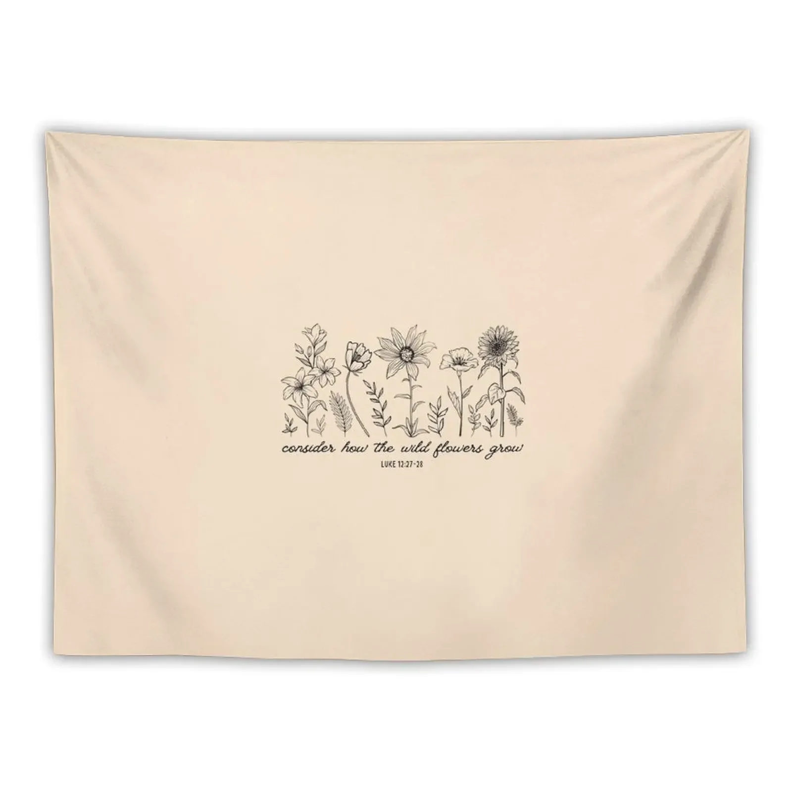 Consider How The Wildflowers Grow - Luke 12:27 Bible Verse Tapestry House Decorations For Bedroom Tapete For The Wall Tapestry