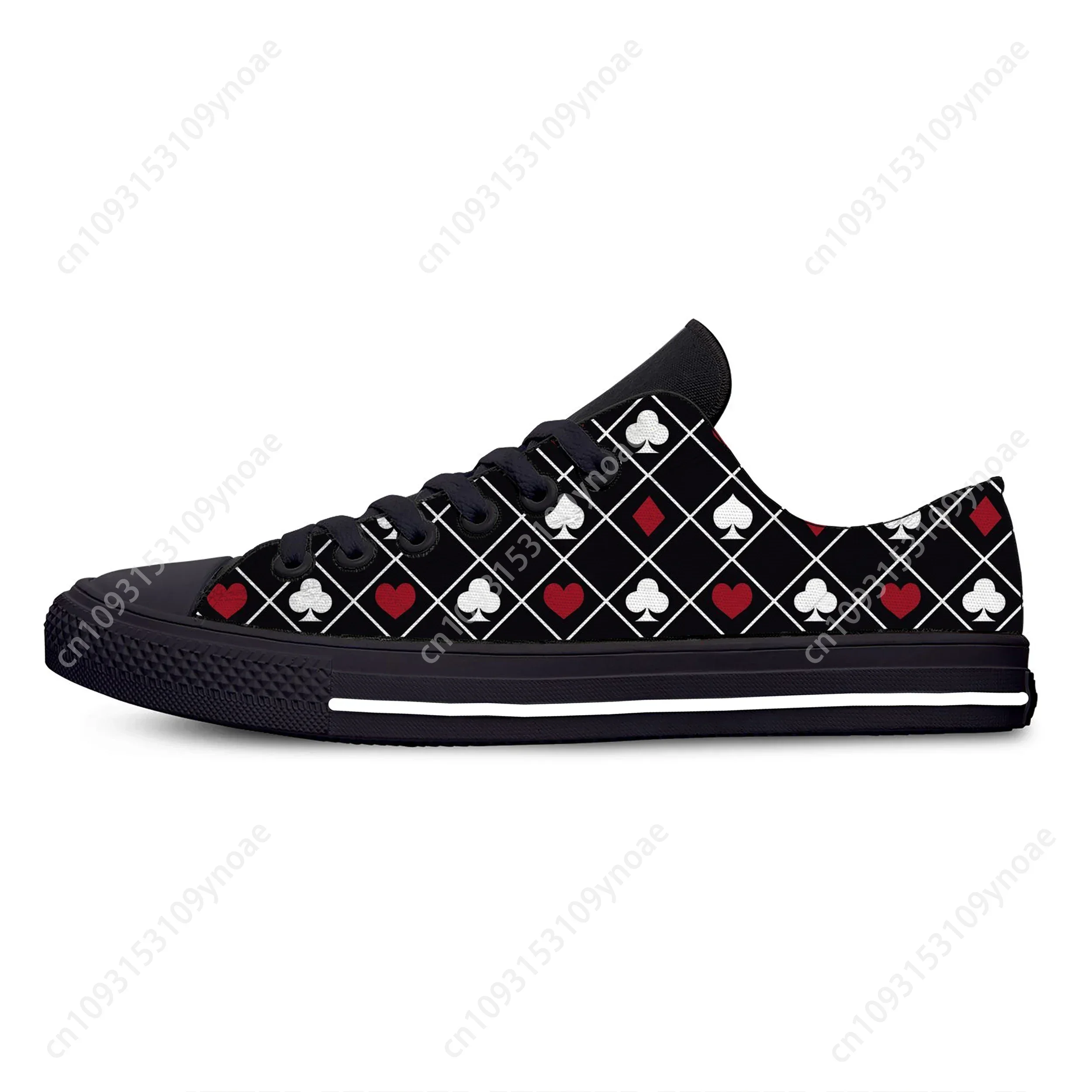 

Summer Playing Card Poker Novelty Cool Funny Fashion Casual Shoes Low Top Lightweight Board Shoes Breathable Men Women Sneakers