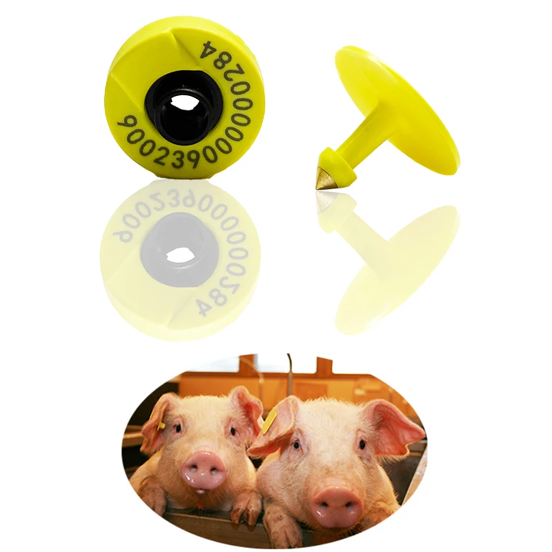

10pcs swine RFID ear tag 134.2kHz FDX-B RFID Cow Electronic marks for dairy farm pigs Livestock feedlot Animal Identification