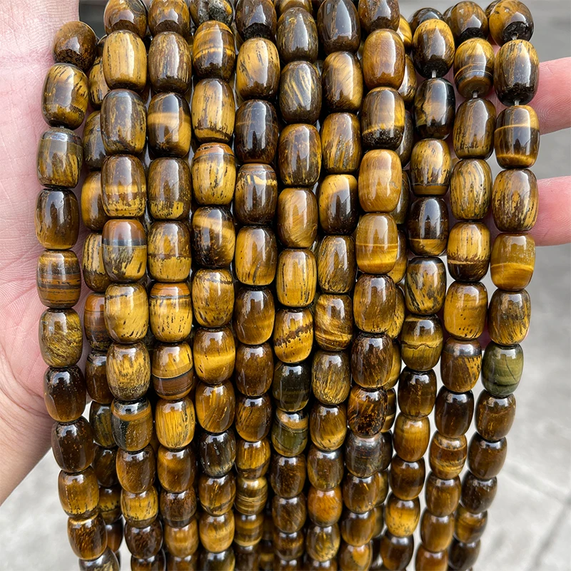 10*14mm Natural Yellow Tiger Eye Stone Barrel Shape Beads Smooth Loose Spacer For Jewelry Making Diy Necklace Bracelet Accessory