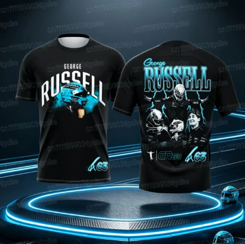 Camiseta para Hombre de los Fanáticos de las Carreras de Kimi Antonelli y George Russell 2026, Ropa Familiar Transpirable para Deportes al Aire Libre 2026