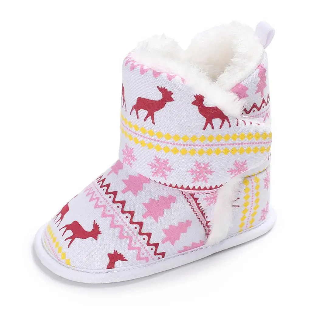 Bottes chaudes pour bébés filles et garçons, chaussures de premiers pas, boule de Pom Pom, bottes d'hiver à fleurs