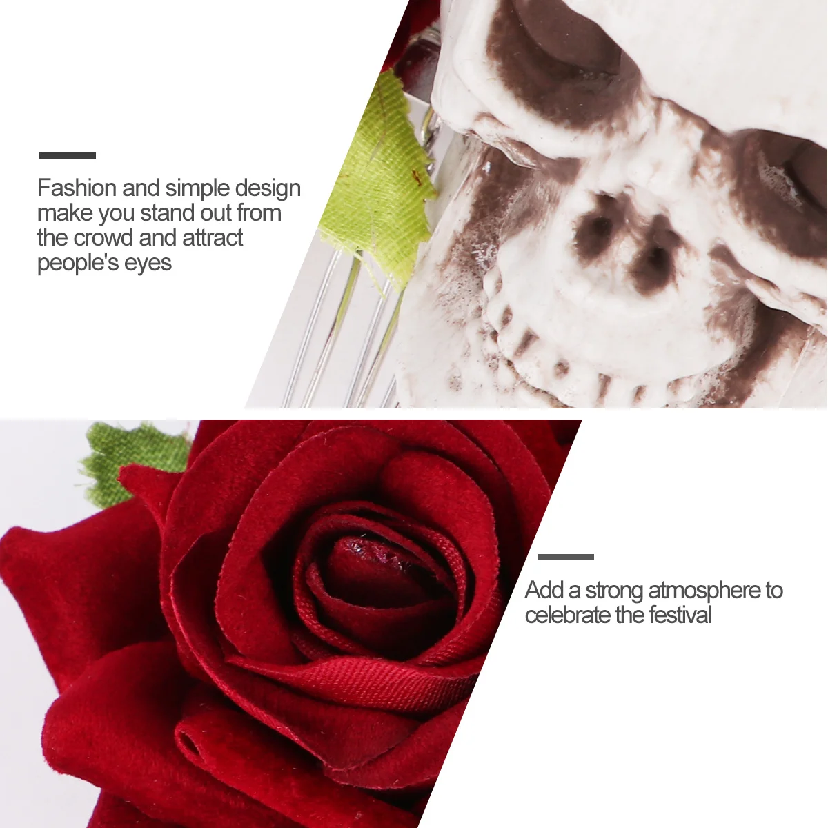 

2 шт., расчески для волос на Хэллоуин, зажим в виде розы, стильная вечерние заколка для волос, декоративный головной убор, расчески для волос на Хэллоуин, заколка для волос