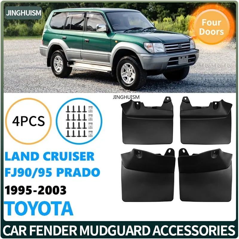 Car Tire Mud Flaps Mudguards for Toyota Land Cruiser FJ90 Prado 4door 1995-2003 Auto Parts Truck Exterior Polymer Splash Guards