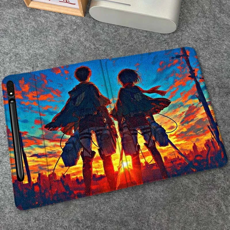 هجوم على تيتان الفن شعبية لسامسونج غالاكسي تاب S9 S10 S6 S7 S8 FE زائد لايت بوصة غطاء قابل للطي اللوحي