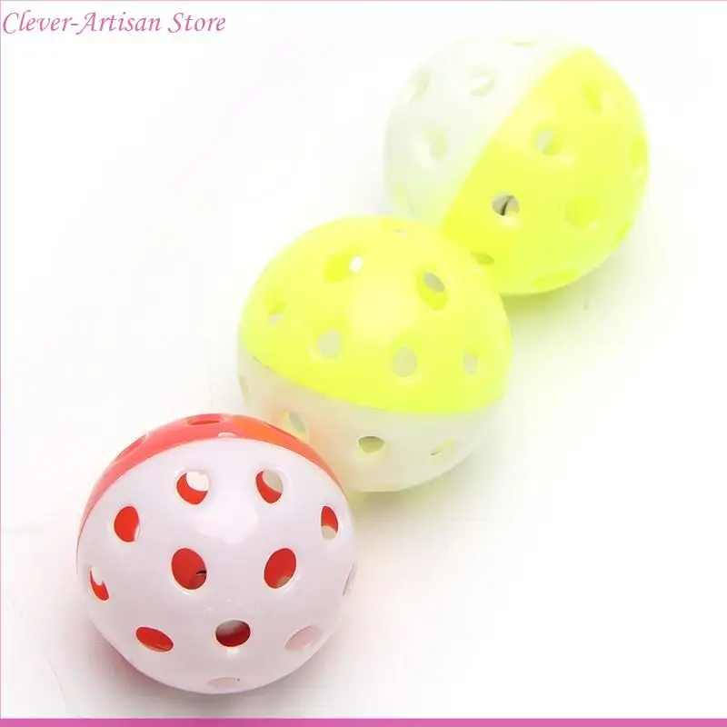 E06B 1 PC PET PET Enriquecimiento juguetes Esfera colorida con tocadiscos para pie para pájaros medianos y grandes loros