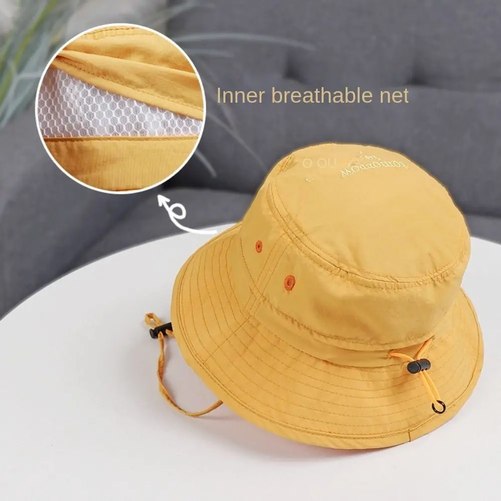 

Детская летняя пляжная панама с защитой от УФ-лучей, быстросохнущая, однотонная, с надписью, для мальчиков и девочек