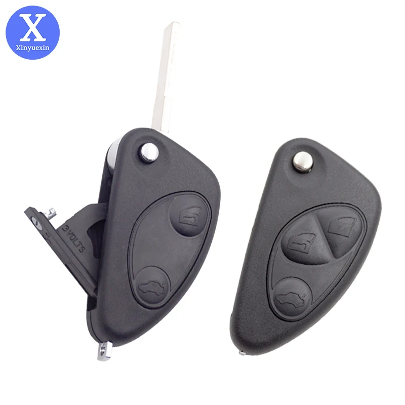 Xinyuexin New Style Replacement Remote Car Key Shell for Alfa Romeo147 156 166 GT 2 3 Buttons Uncut Blade Blank Key Case Shell