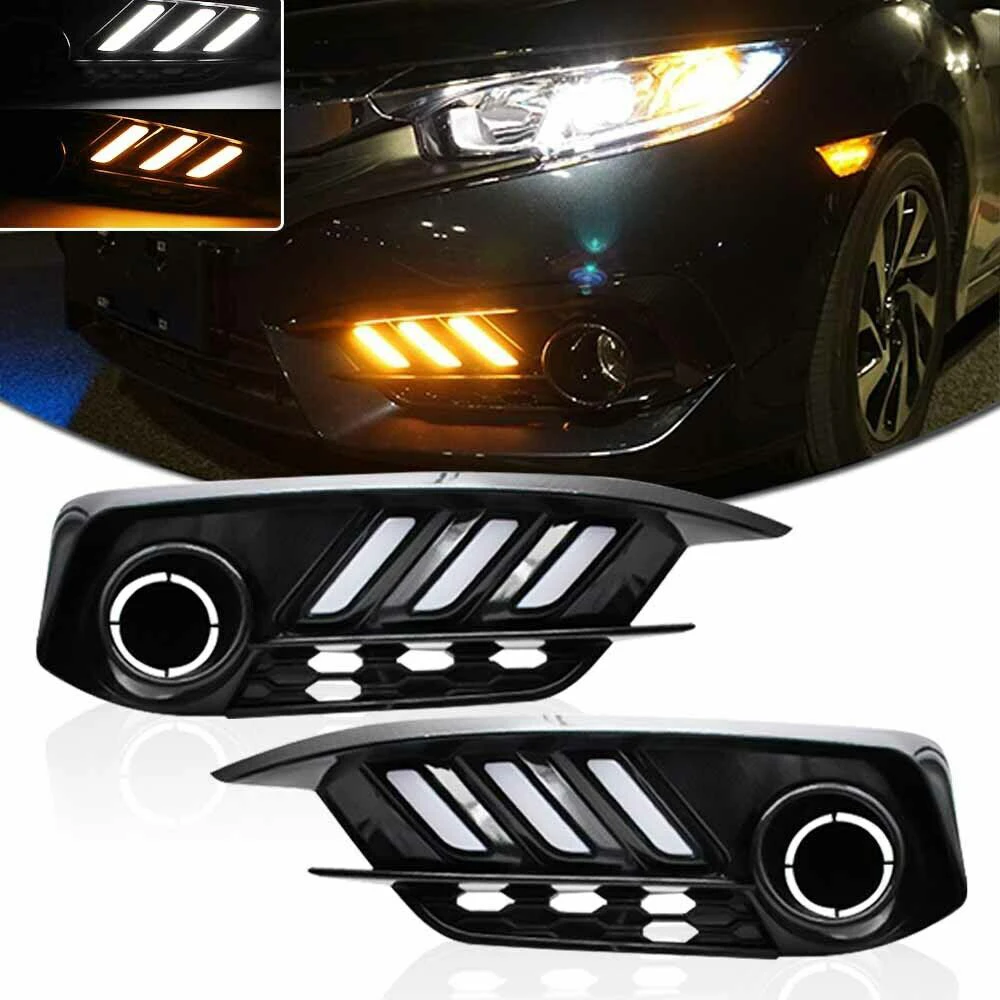 

Led Drl Switchback Turn Signal Light Bulbs For 2016-Up Honda Civic