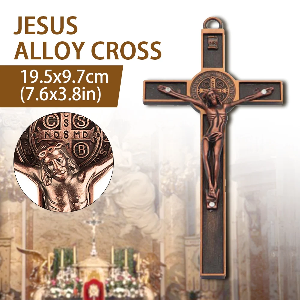 Statue de croix du Christ, prière religieuse catholique, pendentif de maintien à la main, Crucifix, Figurines de chapelle d'église, croyance religieuse de jésus