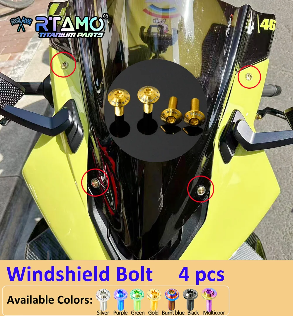 RTAMO Gr5 Titanium Bolt Motorcycle Modified Screw Set Front Brake Disc Bolts Fit for BMW M1000RR 2021-2026