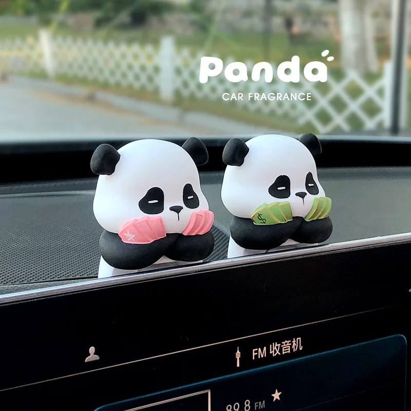 

Cartoon Panda Car Perfume Ornament Dashboard Aromatherapy Fragrance Small Decoration Accessories Interior for Girl New Trend
