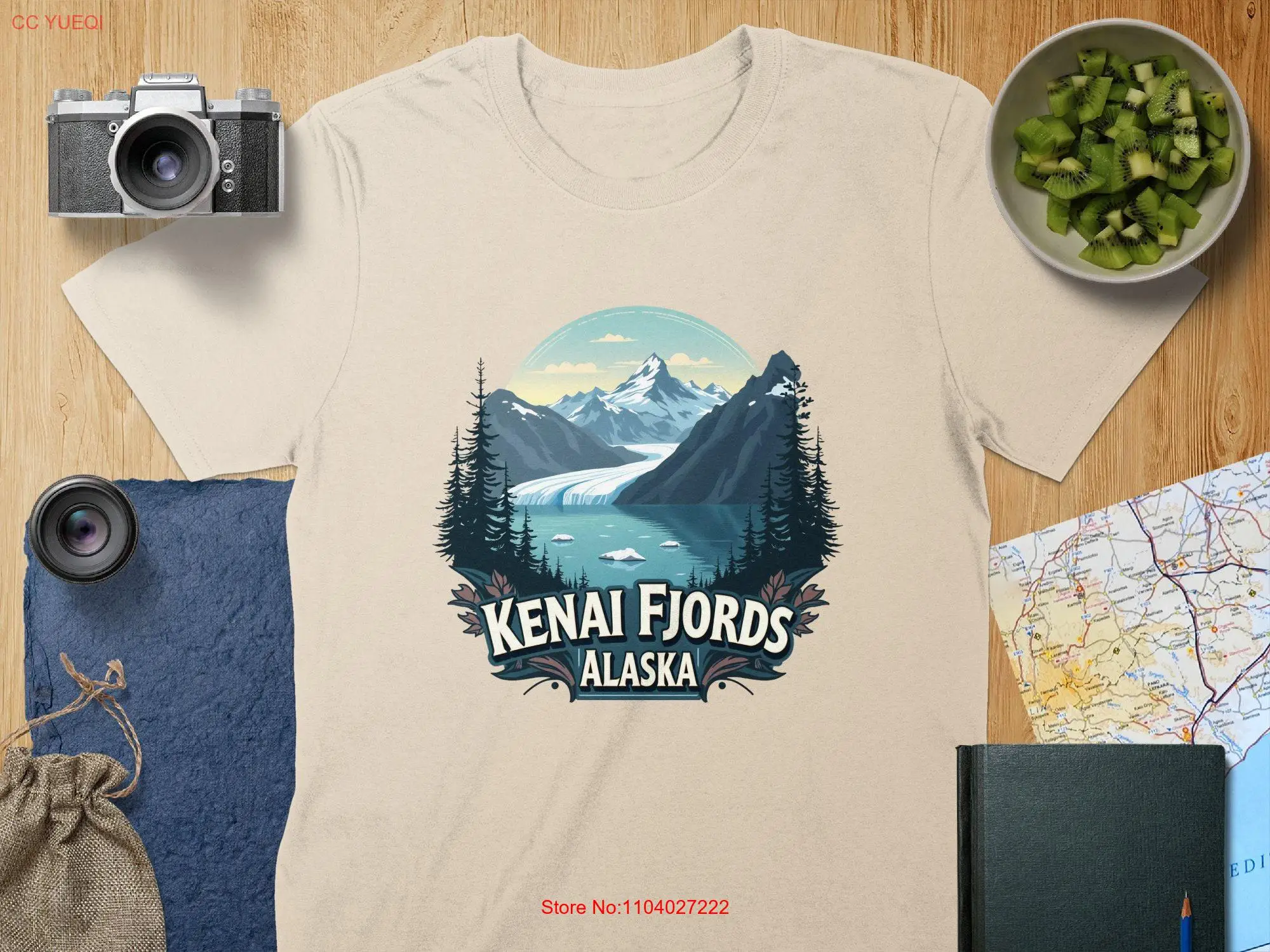 Kenai Fjords Alaska T Shirt Nature Scenery Adventure Mountain Top Design Perfect Hiking Cool Outdoors Apparel