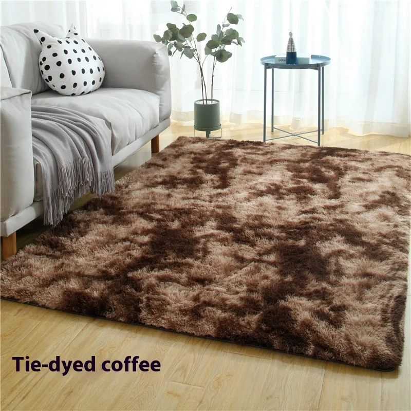 Soft Plush Area Rugs Non-slip Fuzzy Shag Plush Soft Shaggy Bedside Rug Tie-Dyed Living Room Carpet For Dorm Home Decor Mat view 5