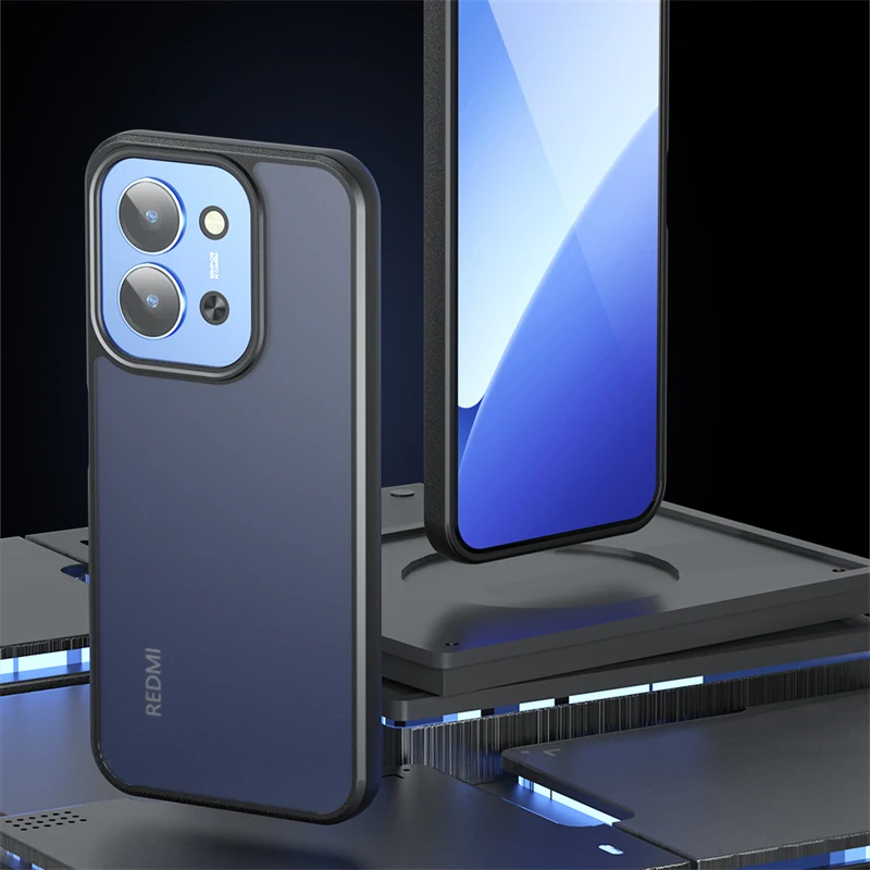 ماتي الملمس جراب هاتف ل Xiaomi Redmi 15C 5G غطاء ل Redmi 15C 4G المضادة للأكسدة الجلد الإحساس الشيول فوندا الغطاء الخلفي