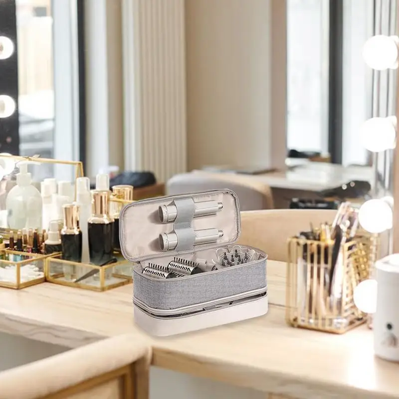 حقيبة سفر مجفف الشعر مزدوجة الطبقات ، حقيبة تخزين مجفف النفخ ، منظم حقيبة يد ، حقيبة أدوات تصفيف الشعر