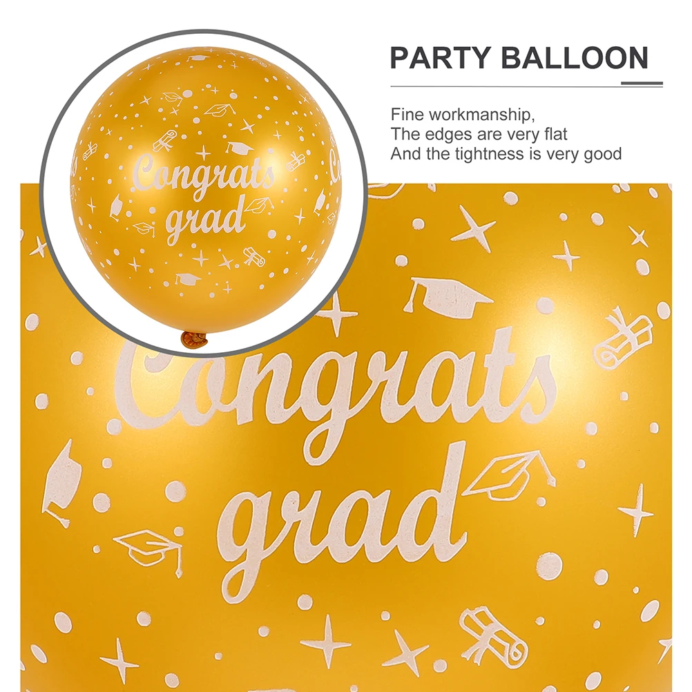 

1 set Graduation Party Banner Balloons Set Black Graduation Party Supplies Gold Latex Balloons Decorations Reusable Supplies