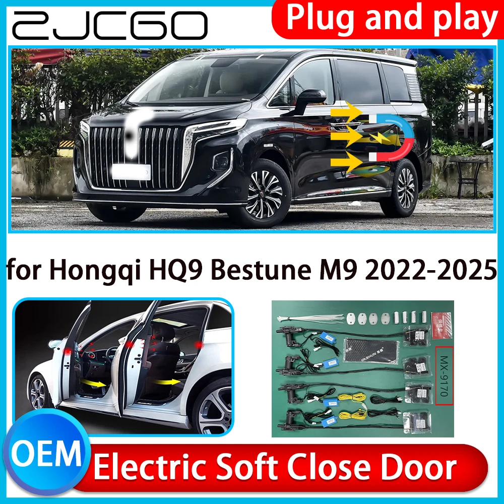 ZJCGO for Hongqi HQ9 Bestune M9 2022-2025 Auto Pull Car Soft Close Kit Door Power Latch Electric Door Catch Soft Closing Assist
