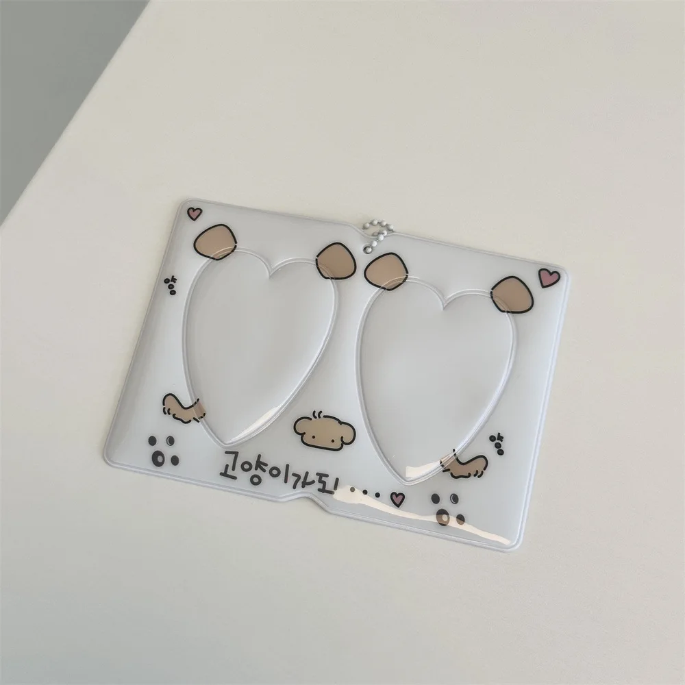 Niedlicher Doppelkartenhalter 3-Zoll-Paar-Fotoschutzhülle Kpop-Idol-Fotokartenhalter Anhänger-Ornamente – Detail 8