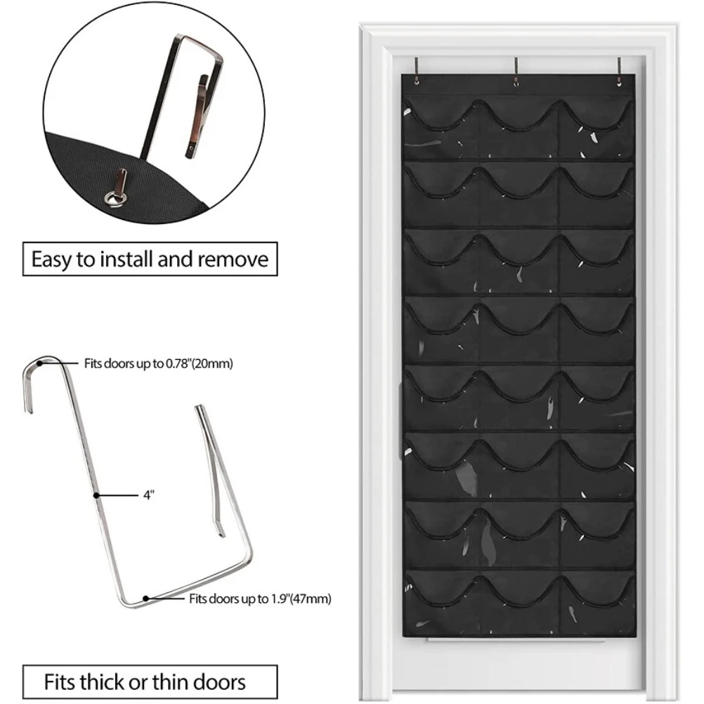 ZK40 24 Pockets Hat Rack for Baseball Hat Organizer Hanging Hat Storage Holder for Closet Wall