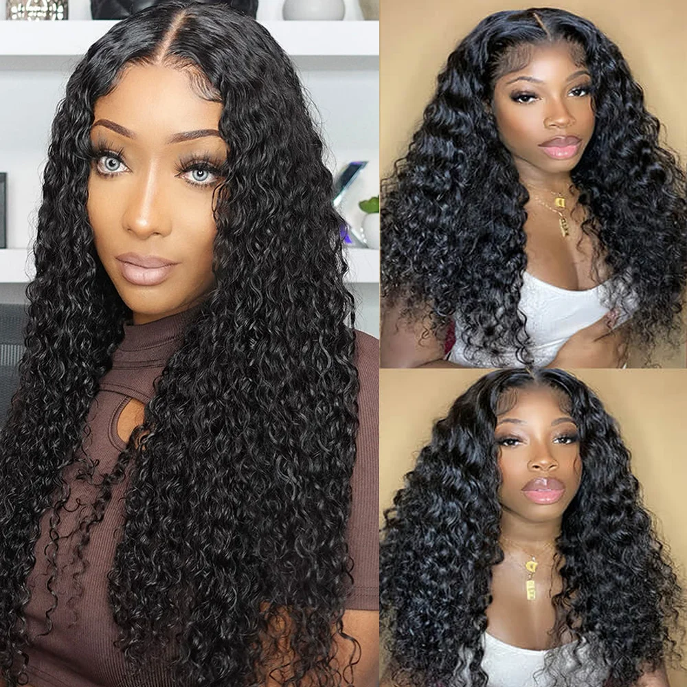 4x4 موجة عميقة HD الدانتيل الجبهة الباروكات 100% البرازيلي الشعر البشري غلويليس 200% الكثافة قبل قطعها شعر الطفل ابيض الباروكات للنساء