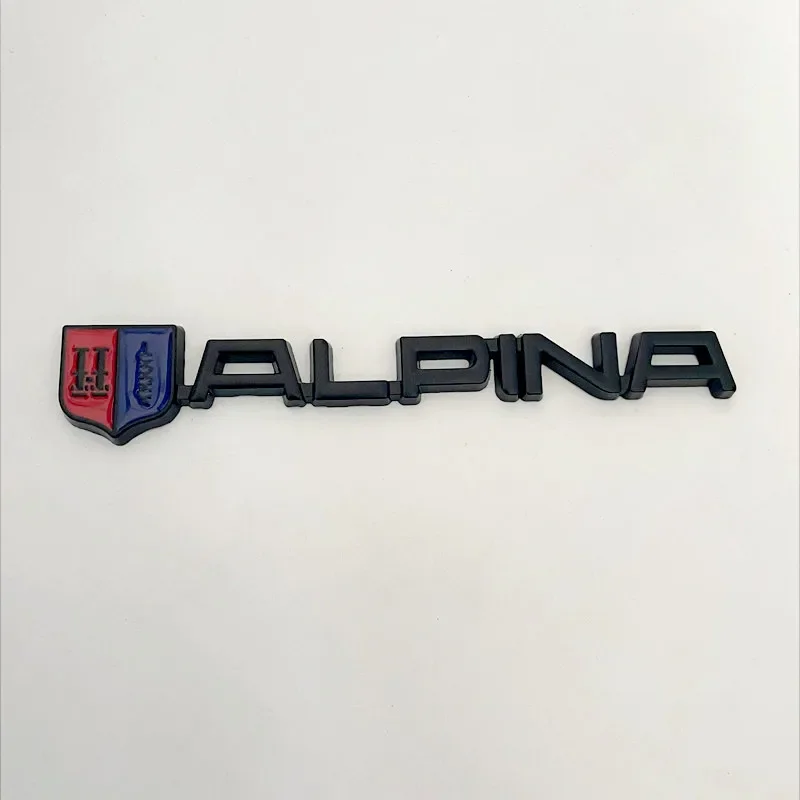 Neue 3D Metall Chrom Schwarz Logo ALPINA Hinten Stamm Kotflügel Emblem Aufkleber Auto Front Grill Abzeichen Decaks Auto Styling Zubehör