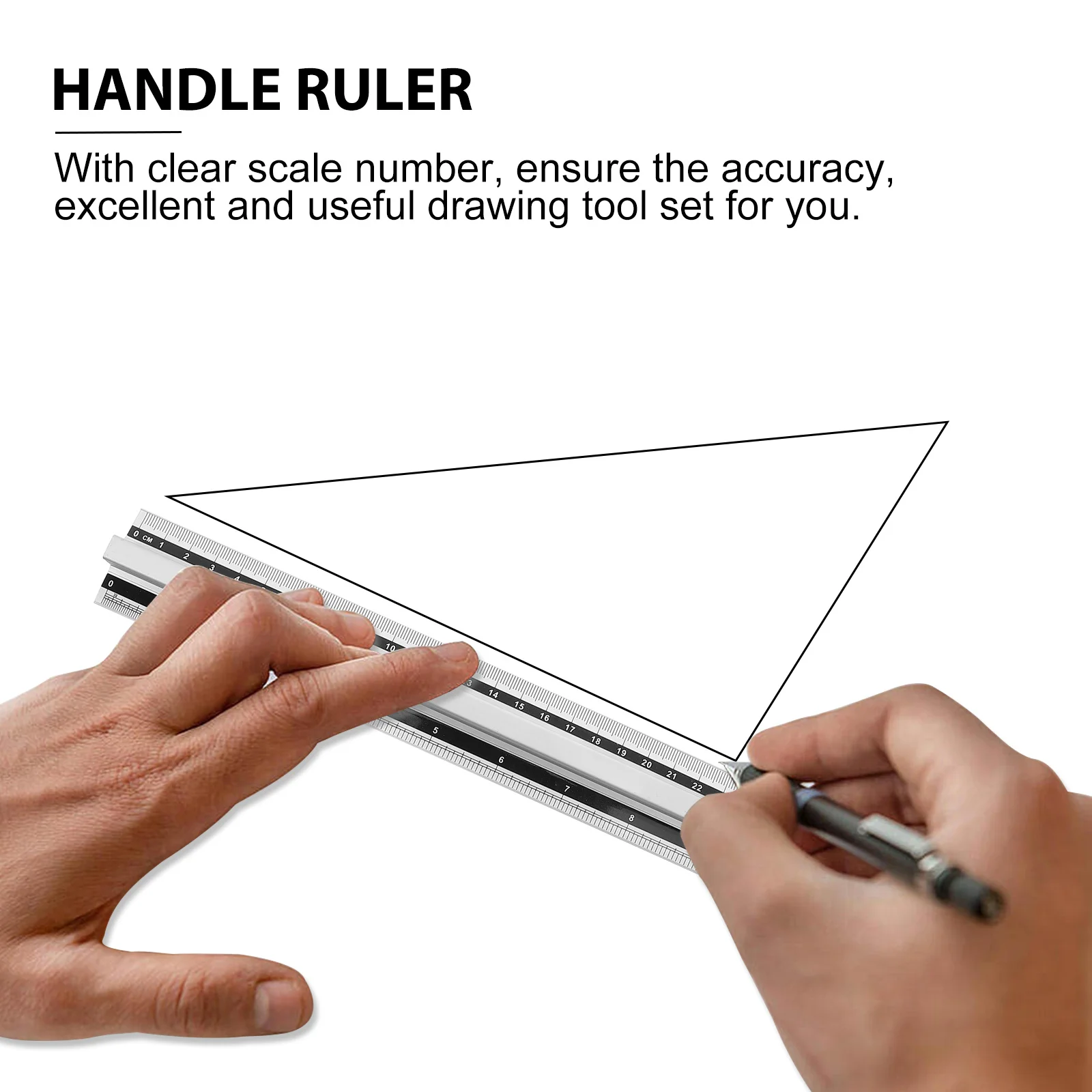 

Aluminum Math Rulers Ergonomic Design Clear Scale Number Portable Measuring Tool for Students and Teachers Multi-Use