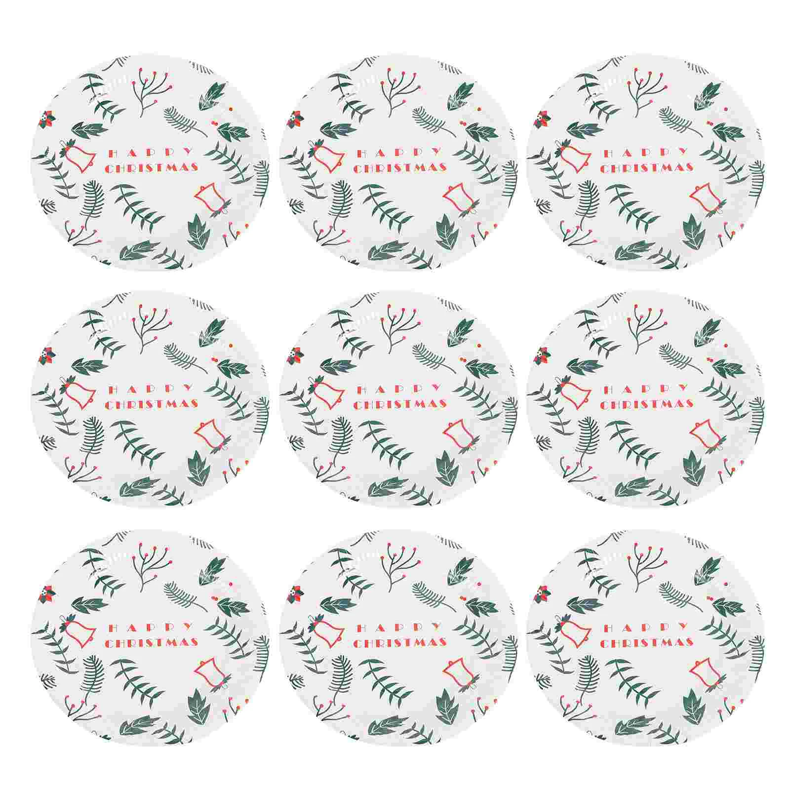 

40 Pcs Christmas Party Dinnerware Paper Plate Water Proof New Year Supplies Holiday Accessories