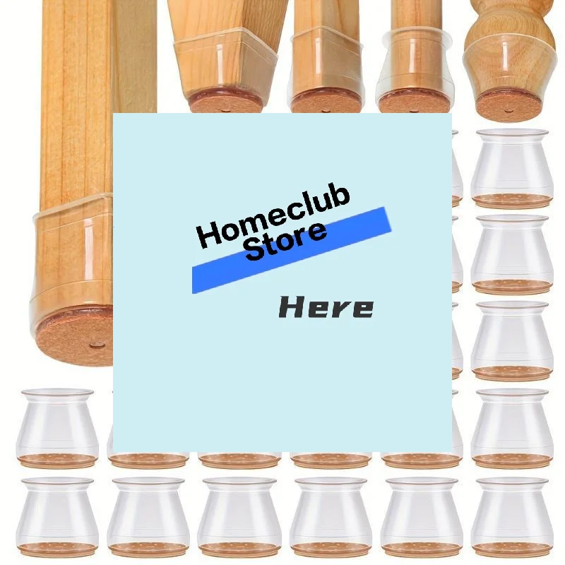 16 Pcs Transparent Silicone Chair Leg Protectors With Non Slip Felt Bottom Noise Reduction Perfect For Hardwood Floors Home