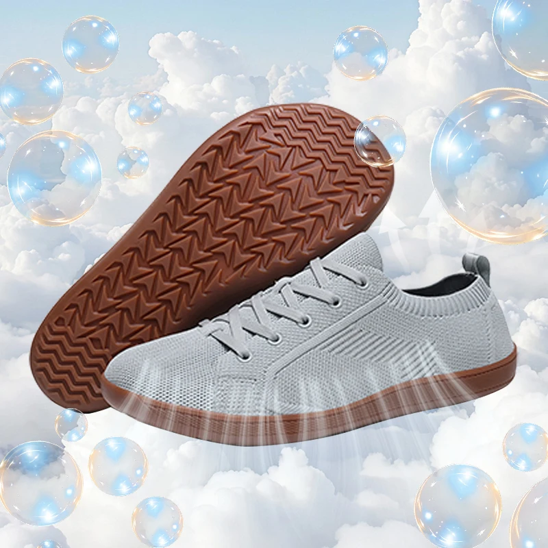 

Туфли босиком с широким носком, мужские минималистичные прогулочные кроссовки, легкая дышащая сетчатая обувь, повседневная спортивная обувь, нескользящая