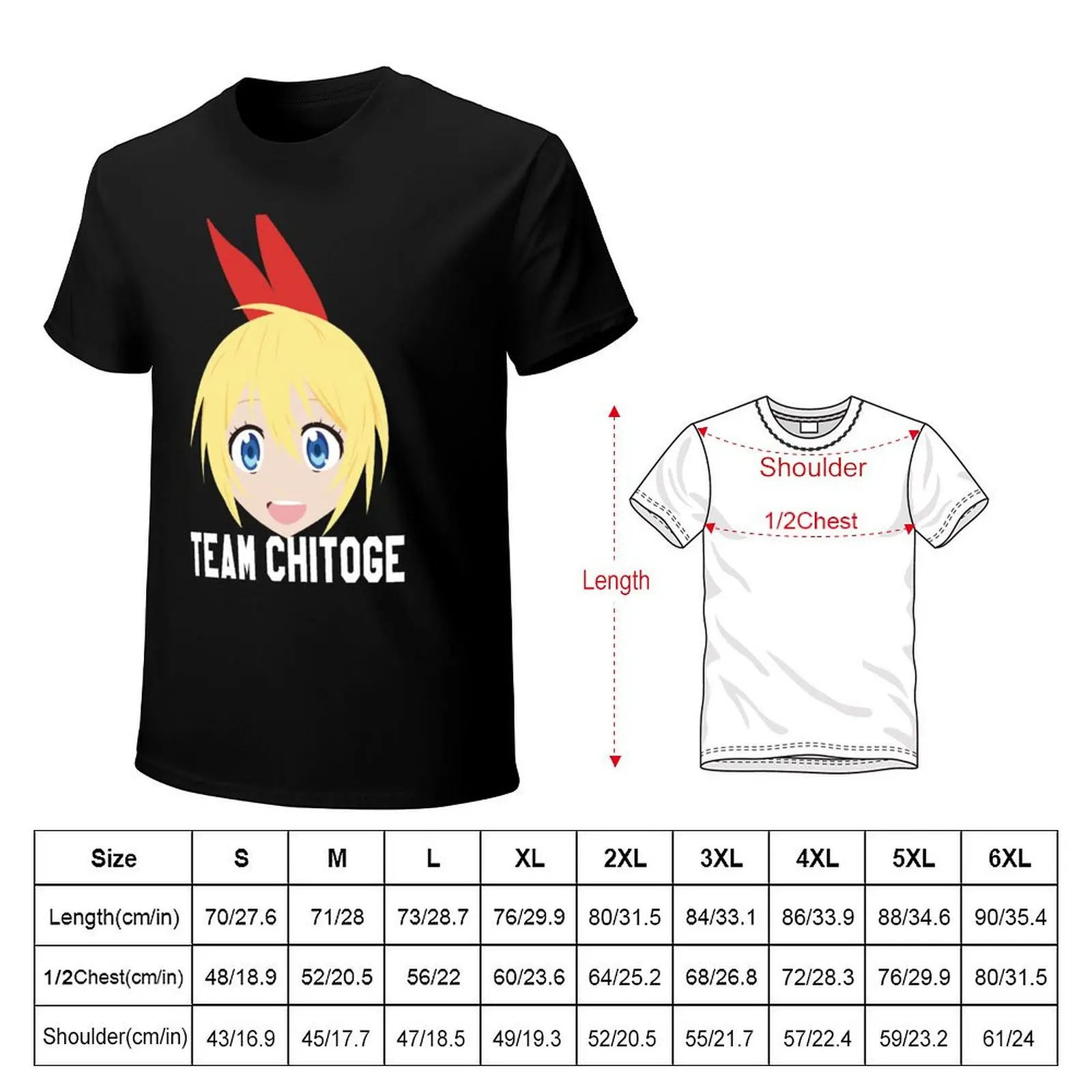 Team Chitoge - Nisekoi T-Shirt cute tops vintage clothes anime tshirt black t-shirts for men