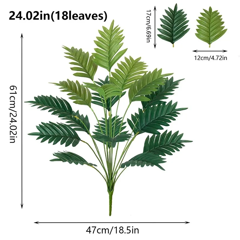 Artificial Palm Plant Leaves Green Vine Garland DIY Fake Flowers Plants for Garden Wedding Party Home Decor Vase Accessories - view 6