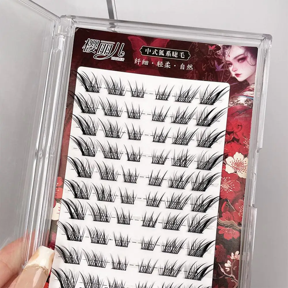 Self-Adhesive Glue-Free Lash Clusters Reusable No Removal Required Fox Eye False Eyelashes Manga Individual Lashes DIY at Home