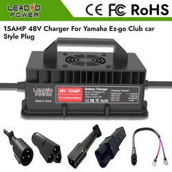 Golf Cart 48V 15A Lead-acid Battery Charger for Ez-go Yamaha Club Car Plug Battery smart Charger 800W IP67 waterproof