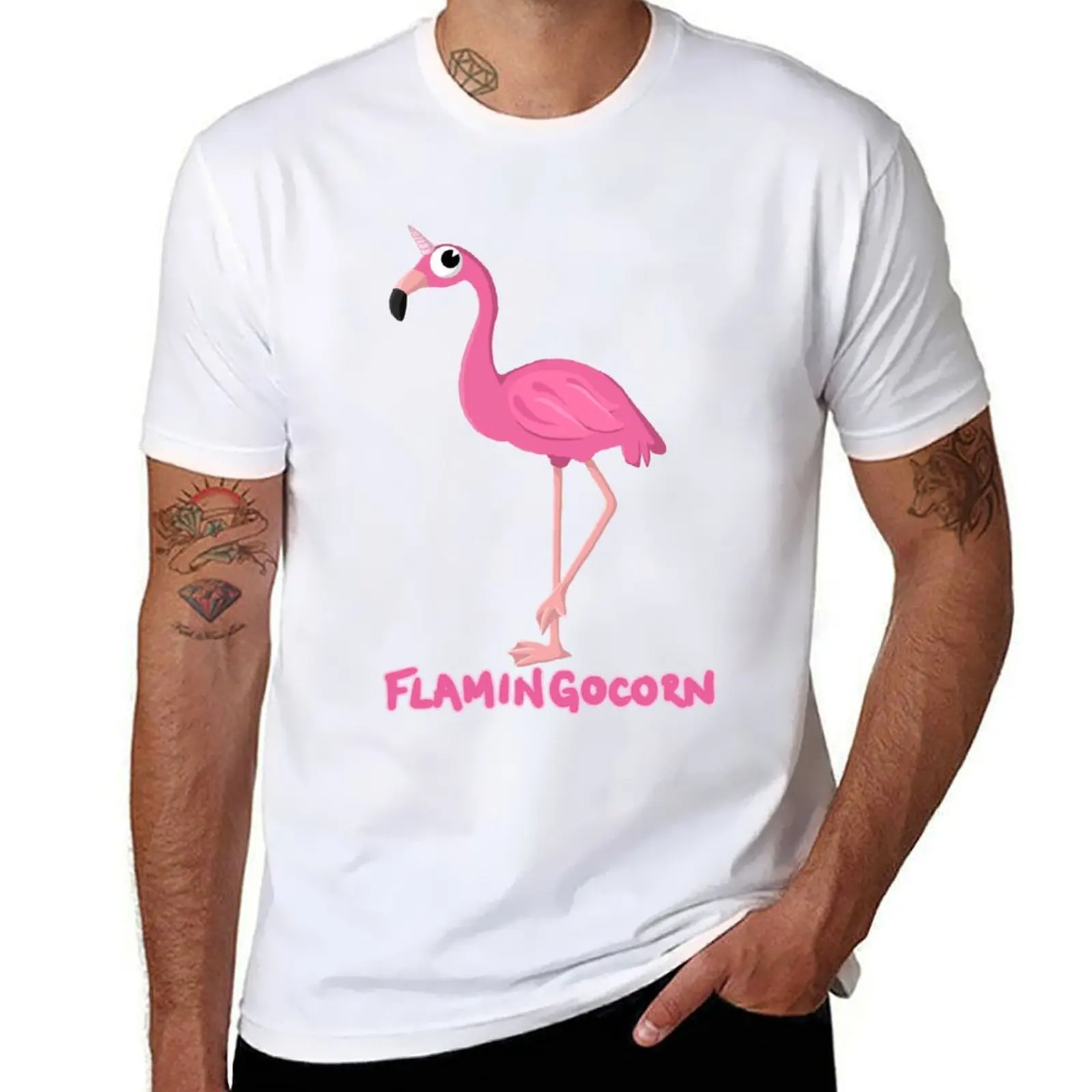 

Flamingocorn T-Shirt men t shirt cotton 100% t shirt men 100% cotton luxury brand T-Shirt