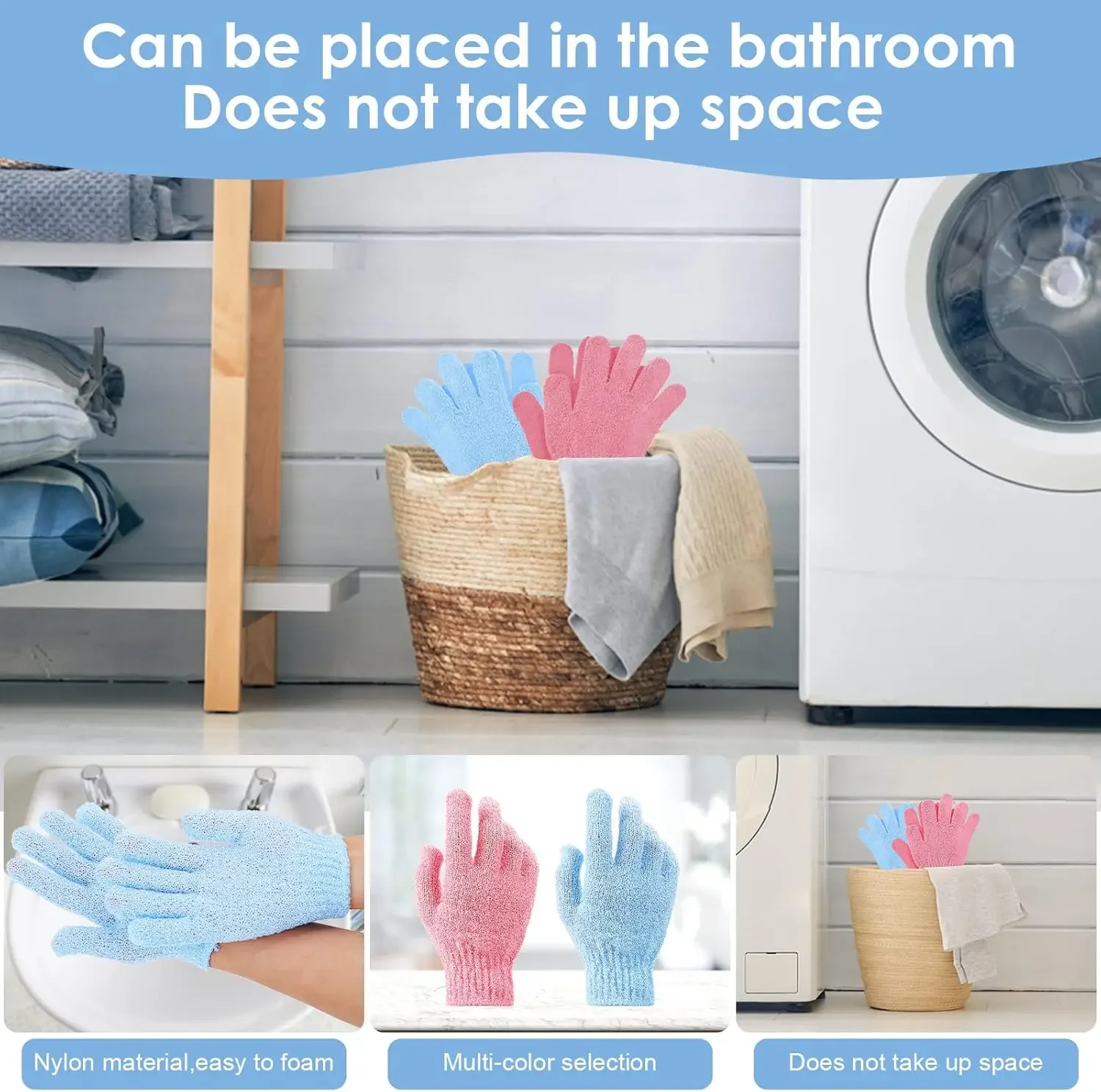 5/10 قطع جديدة قفازات حمام التقشير مزدوجة الوجهين قفازات حمام للتجميل سبا تدليك الجلد دش الغسيل الاستحمام اكسسوارات #5