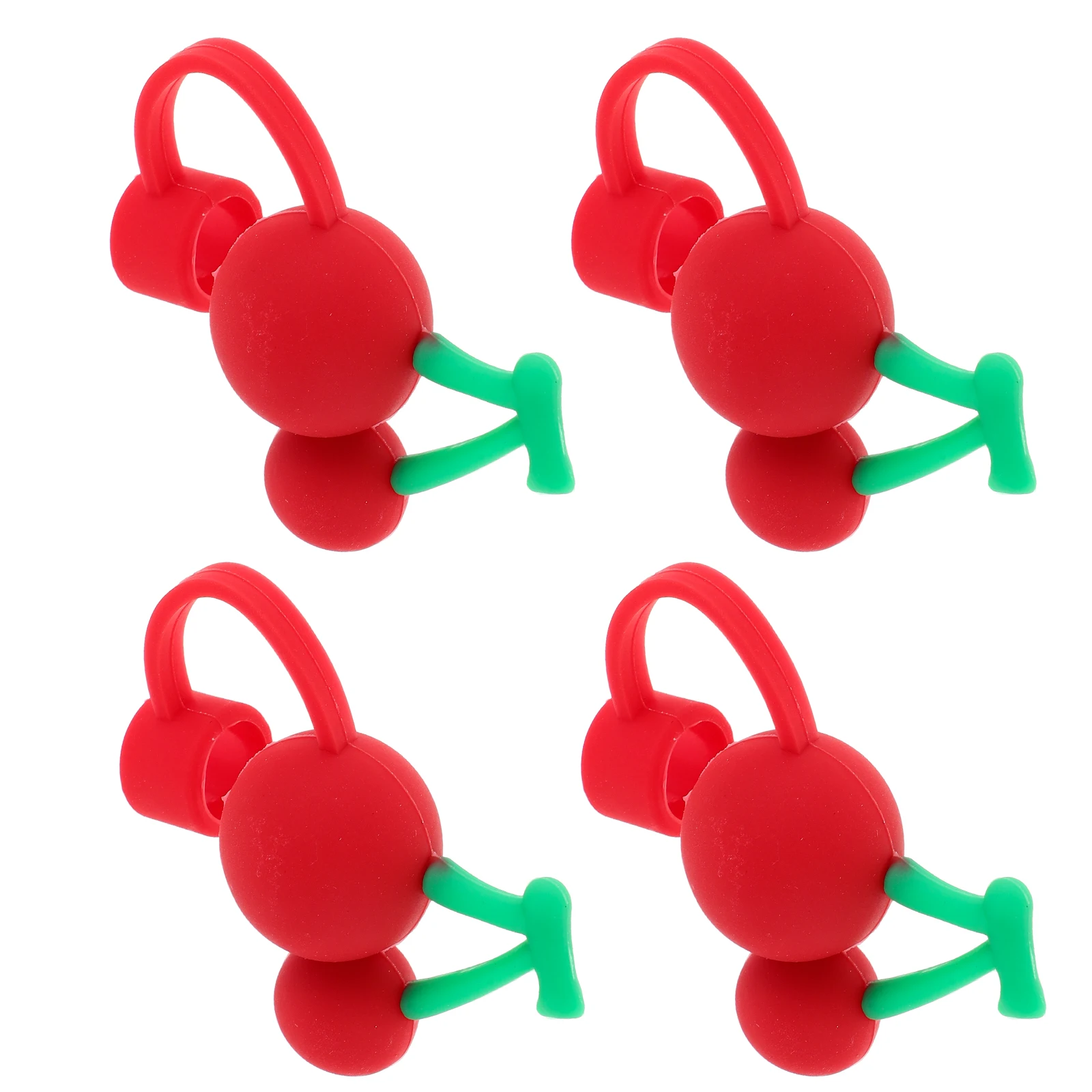 

4Pcs Silicone Straw Covers Cherry Fruit Design Reusable Straw Caps Outdoor Water Bottles Tumblers Drinking Accessories