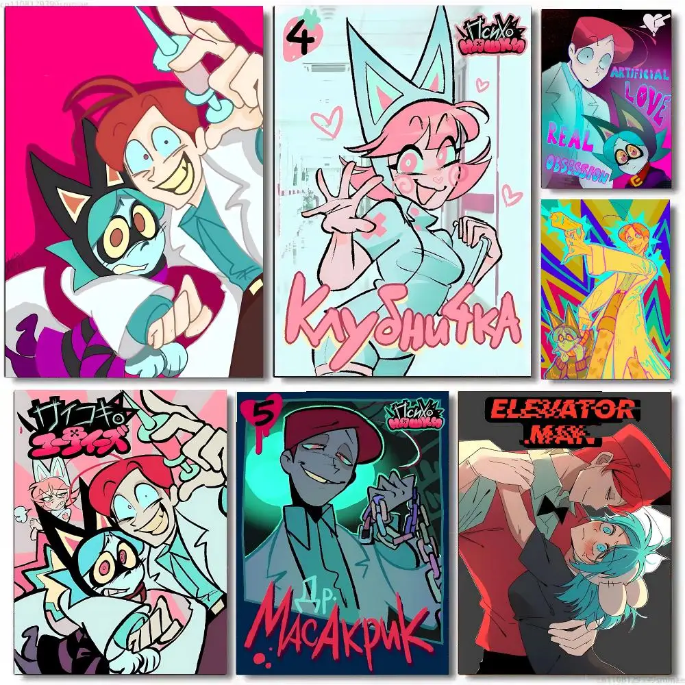 character Psychocuties Trendy Classic HD Self-Adhesive Waterproof Art Poster Room Decor, New Arrival On Sale