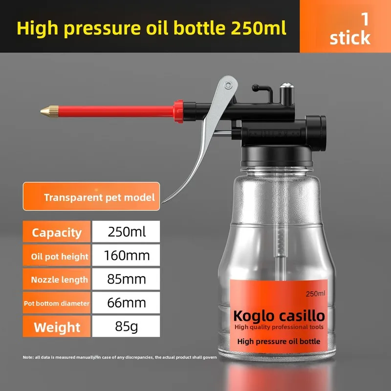 High Pressure Oil Can Manual Long Nozzle Oil Gun Lubricating Oil Dispenser