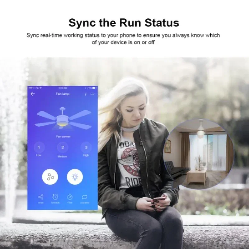 جديد SONOFF IFan-04 الذكية WIFI RF مروحة السقف ضوء تحكم 110 فولت 220 فولت RM433 عن بعد دعم أليكسا جوجل أليس مساعد المنزل #3