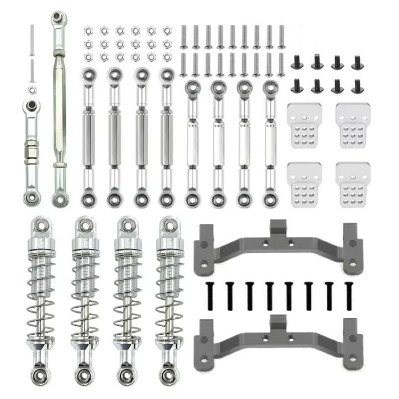 Haste de ligação de direção de metal, conjunto de amortecedor de assento para mn d90 MN-90 mn99s 1/12 rc, peças de atualização de carro, acessórios