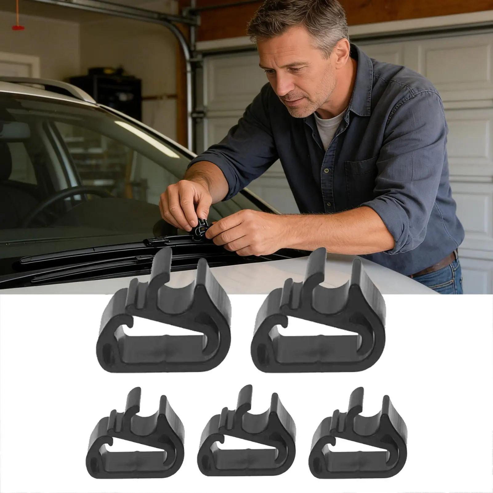 

ForPeugeot Wiper Hose Clips 5 Pieces Precise Auto Replacement Parts Front Windshield Wiper Washer Hose Clips