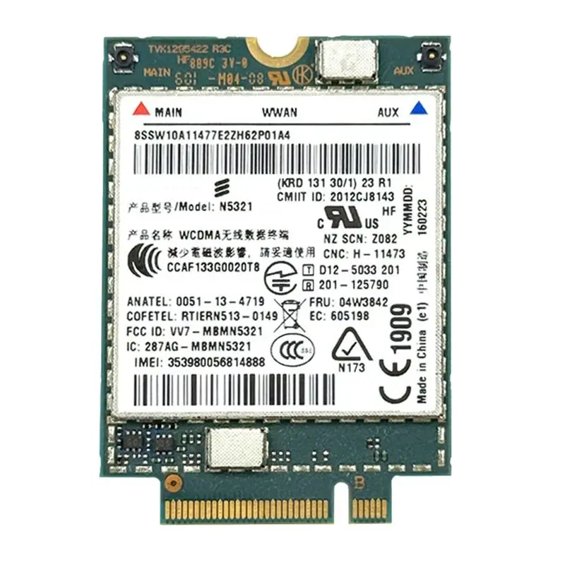 ABKI-N5321 FRU 04W3842 3G Wireless Card Adapter WWAN Card Module Supports Multiple Systems