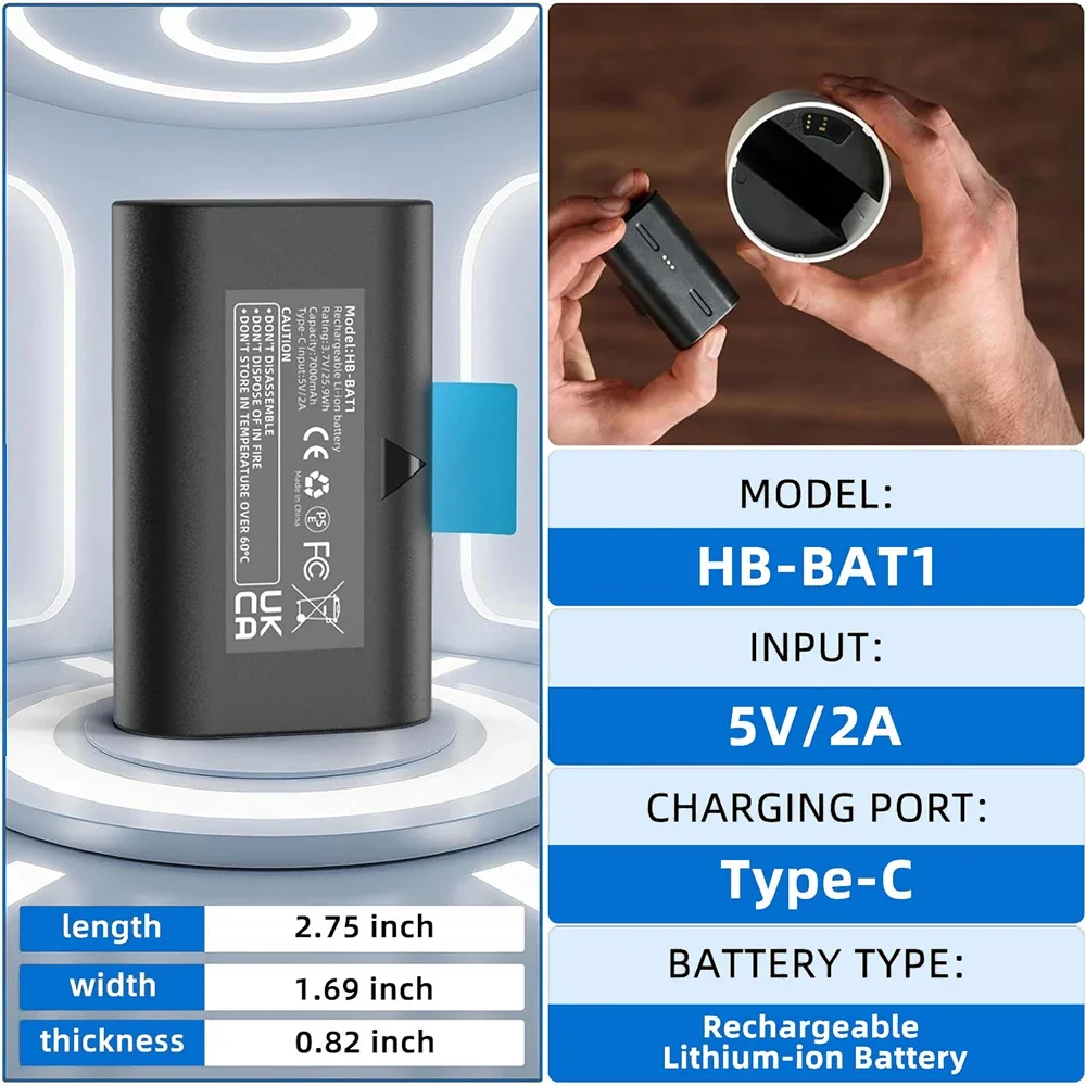 Upgraded 7000mAh SSCAM-BAT1 Battery Pack for SimpliSafe Extra Wireless Outdoor Security Camera CMOB1 CM0B1 SCM301