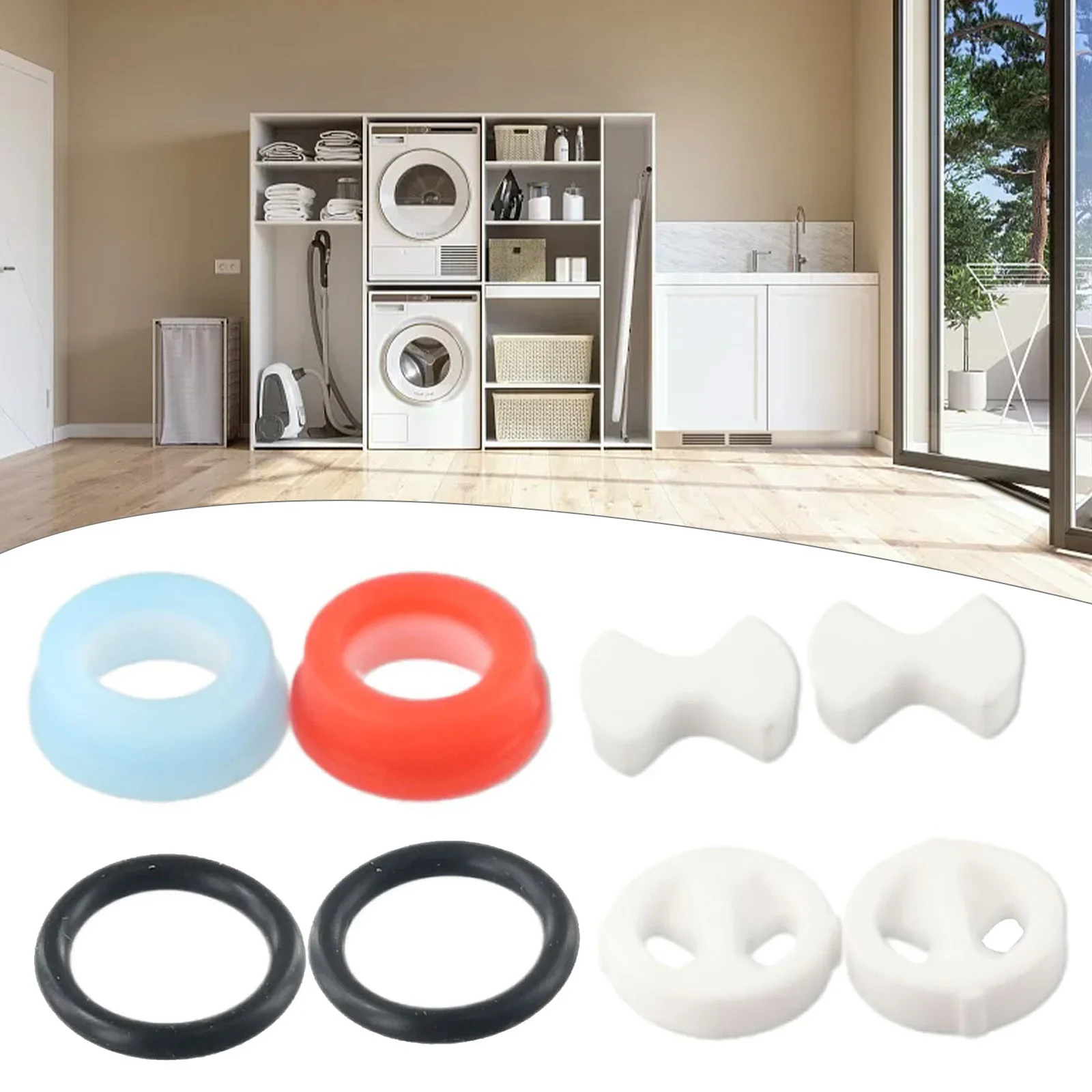 2 Pairs Ceramic Disc Silicon Washer O Ring Gasket Insert Valve Tap Turn Set Bathroom Replacement Accessories For Washing Machine