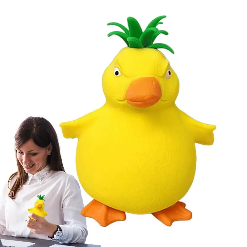 

Duck Stress Ball Fun Yellow Duck Sensory Ball Miniature Pineapple Duck Squeeze Toys Slow Rebound Animal For Home Desk