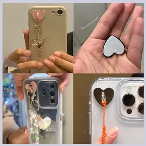 5PCS Kawaii Perekat Logam Jantung Ponsel Pesona Pemegang Ponsel Case Cincin Berdiri Kait Gesper Pesona Gesper Aksesori String 10 tempat pesona ponsel penjualan terbaik - №